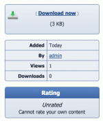 Viewing the download link and meta details for a published download