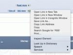 Syndication links are displayed in the news block if the &#039;Visible RSS/Atom links&#039; option is enabled