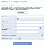 Subscribing to the newsletter via the maintenance module