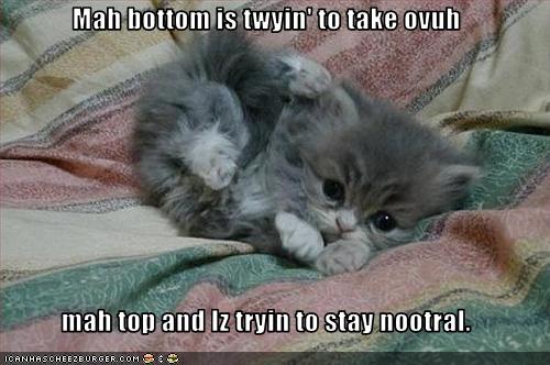 Mah bottom is twyin to take ovuh
